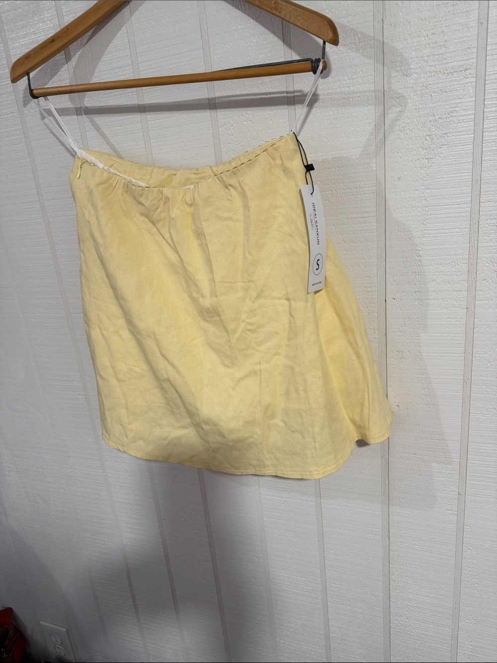 Butter yellow A-line mini skirt